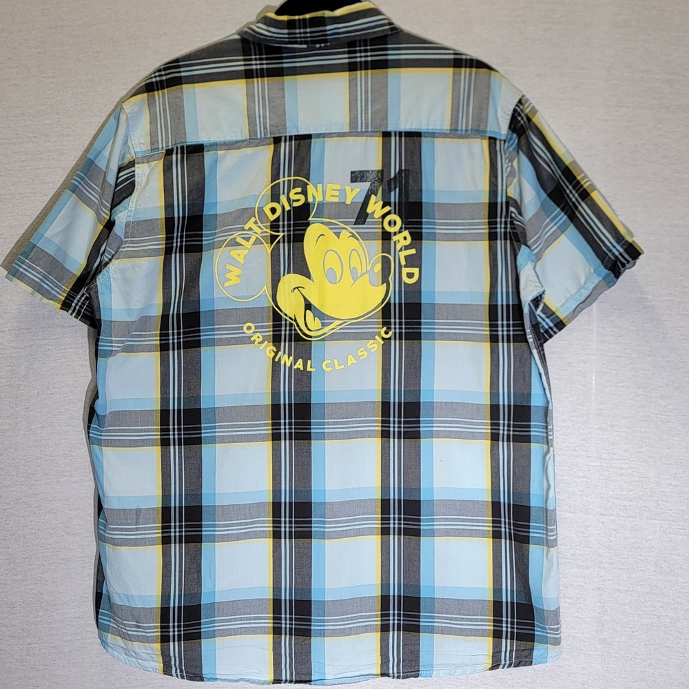 Disney Parks Plaid Short Sleeve Disneyland 1955 Button Down Shirt Size Large - Picture 5 of 6